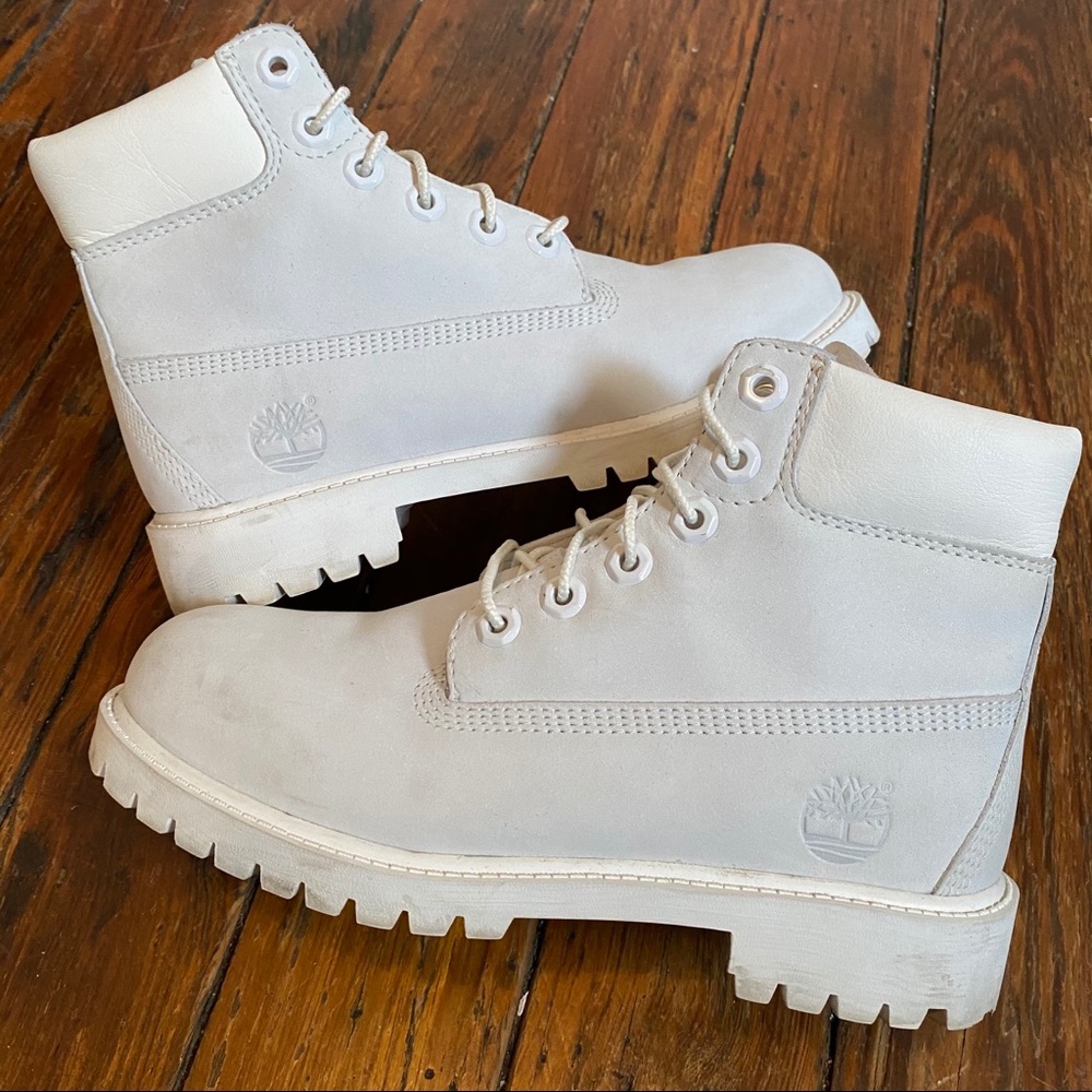 White Timberland Boots Timbs Work boots size 6